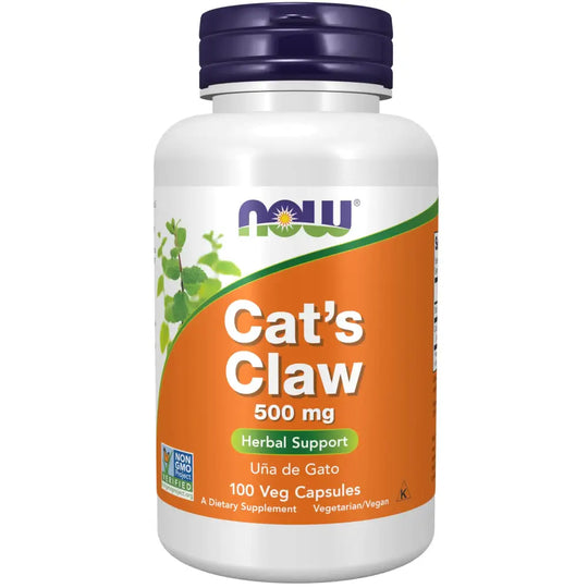 NOW Foods Supplements Cats Claw 500 mg Non-GMO Project Verified Herbal Supplement 100 Veg Capsules