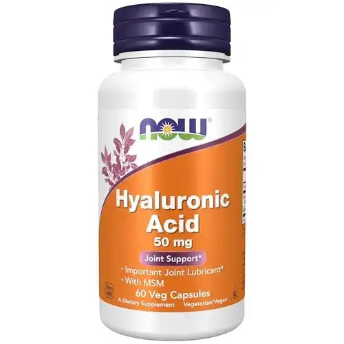 NOW Foods Supplements Hyaluronic Acid 50 mg with MSM Joint Support* 60 Veg Capsules (Pack of 1)