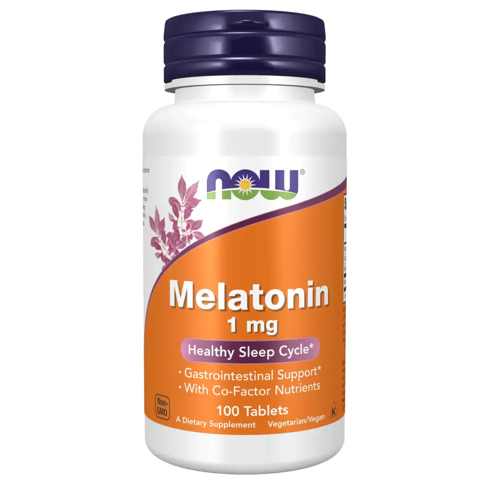 NOW Foods Supplements Melatonin 1 mg with Co-Factor Nutrients Healthy Sleep Cycle* 100 Tablets