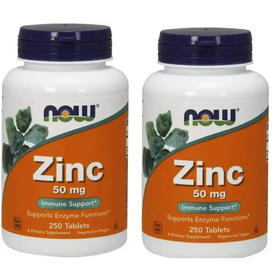 NOW Foods Zinc Gluconate 50 mg Tabs - 50 mg - 250 ct - 2 pk