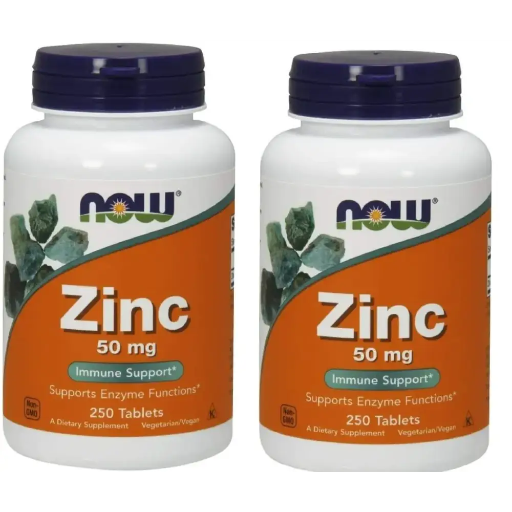 NOW Foods Zinc Gluconate 50 mg Tabs - 50 mg - 250 ct - 2 pk