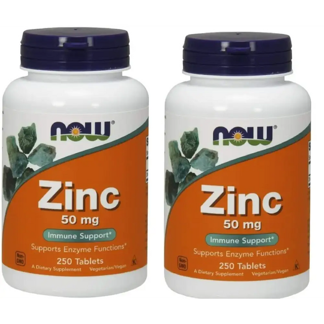 NOW Foods Zinc Gluconate 50 mg Tabs - 50 mg - 250 ct - 2 pk