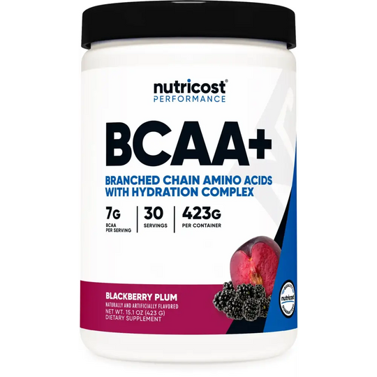 Nutricost BCAA + Hydration Powder (BlackBerry Plum) 30 Servings - Branched Chain Amino Acids with Hydration Complex - Gluten-Free Non-GMO