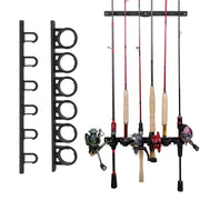 Aventik O6 Wall Mount Fishing Rod Holder Vertical Fishing Pole Storage Garage Horizontal Fishing Pole Holder Rod Rack Organizer for Fishing(Black)