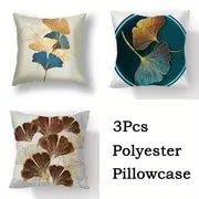 Ginkgo Biloba Polyester Throw Pillowcases - 3pcs Set - Joomcy
