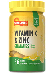 Sundance Vitamin C and Zinc Gummies | 36 Count | Lemon Flavor | Vegan Non-GMO and Gluten Free Supplement