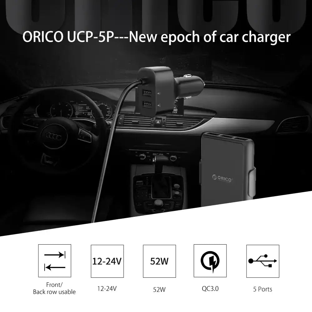 ORICO QC3.0 Car Charger with Dual USB Ports