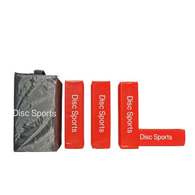 Black textured carrying case for disc sports equipment
