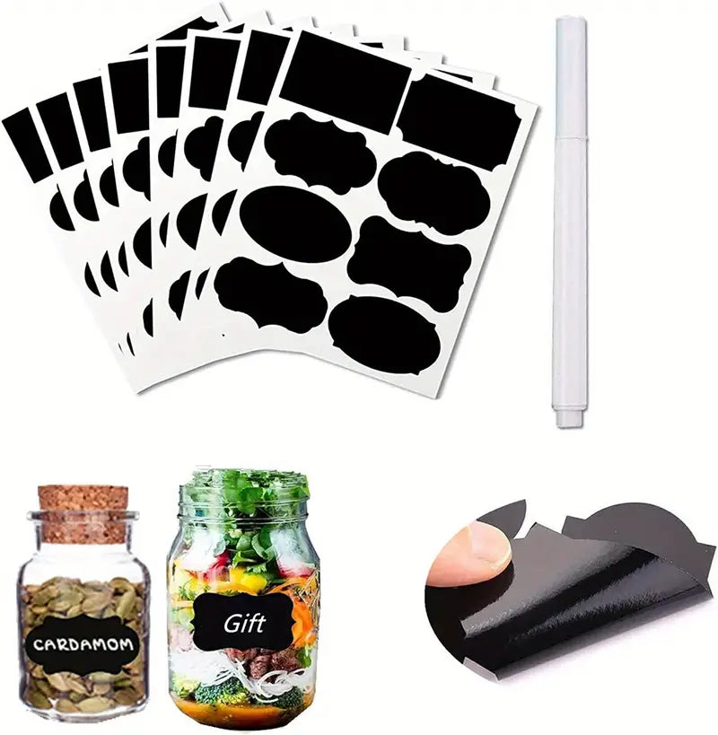120pcs Erasable Chalkboard Labels with Pen for Jars - Joomcy