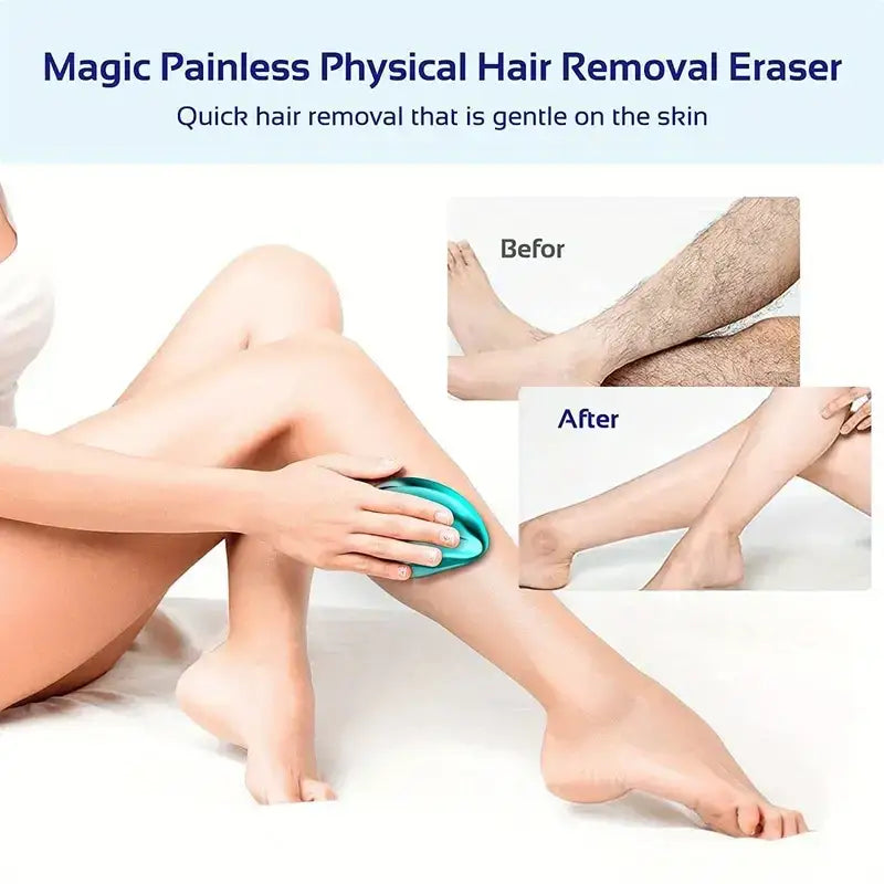 Teal silicone hair removal eraser