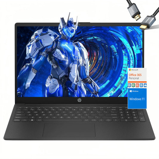 HP 15 inch Laptop 2024 School Laptop Windows 11 - Intel Core Processor Beat i7-10510Y - Computadoras Laptop en oferta - Wi-Fi 6 - Long Battery Life - HDMI Cable (16GB RAM |128GB UFS SSD) - Joomcy