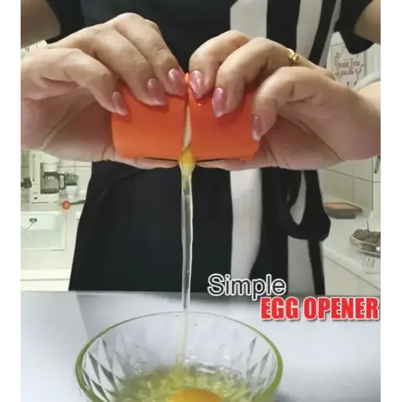 Orange silicone egg opener
