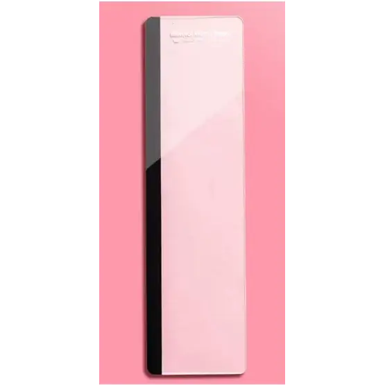 A sleek, minimalist rectangular phone stand with a glossy pink and black gradient finish.