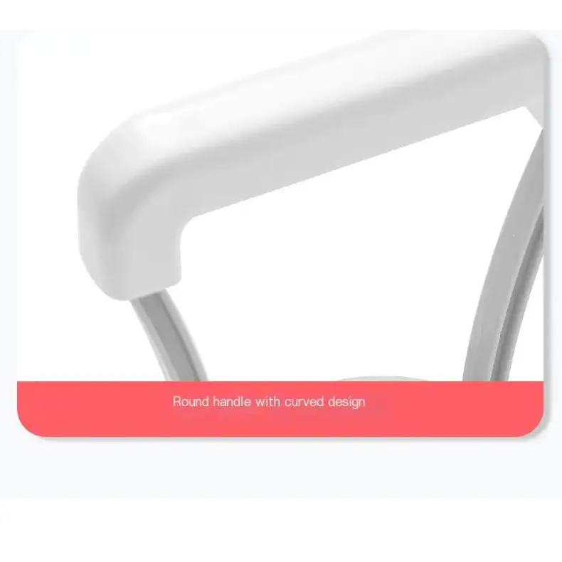 White round handle with a smooth, curved design.