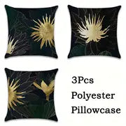 Ginkgo Biloba Polyester Throw Pillowcases - 3pcs Set - Joomcy