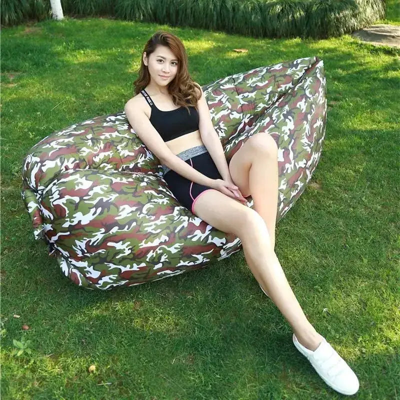 Portable Inflatable Rainbow Sofa and Sleeping Bag