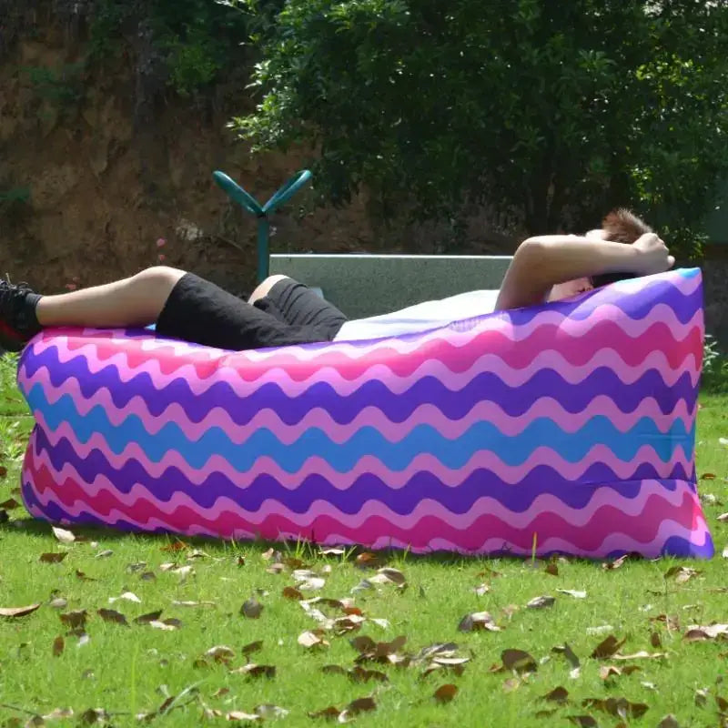 Portable Inflatable Rainbow Sofa and Sleeping Bag