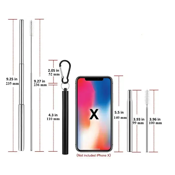 Portable Stainless Steel Telescopic Straw
