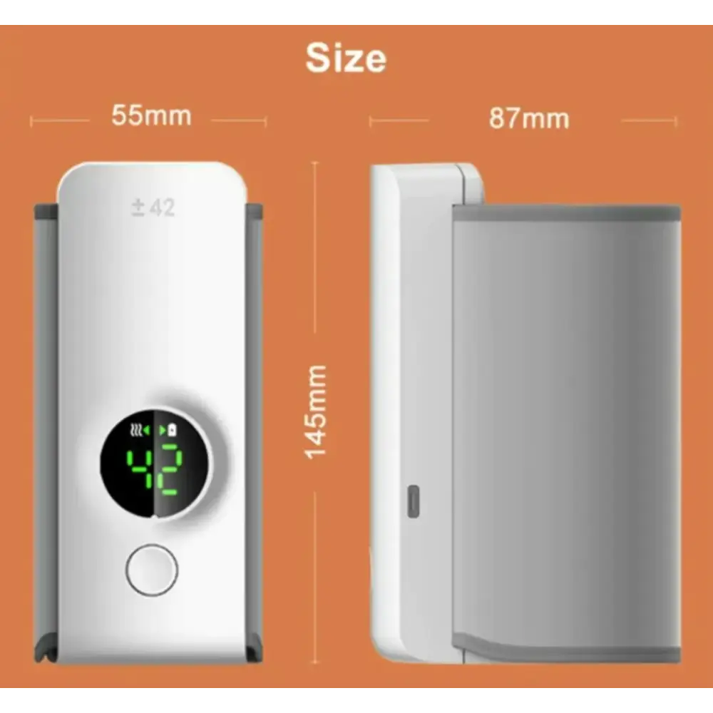 White and gray ±42 smart doorbell with a circular green digital display showing the number 42.