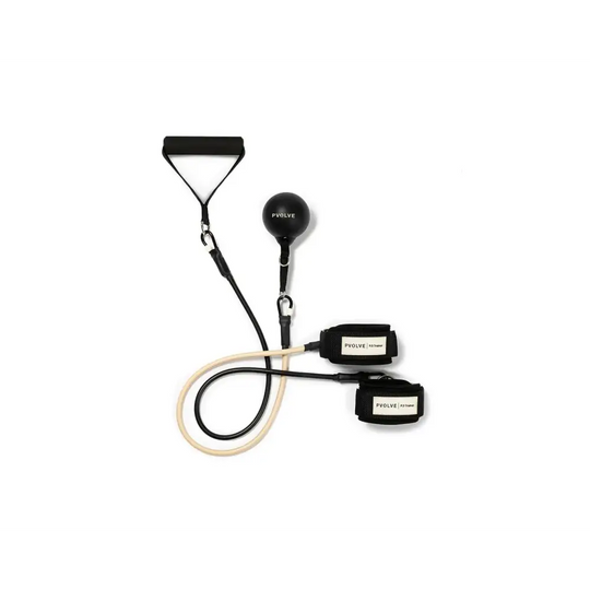 Pvolve P.3 Trainer- Home Gym Fitness Equipment Resistance Band with Ankle Strap and Weight System