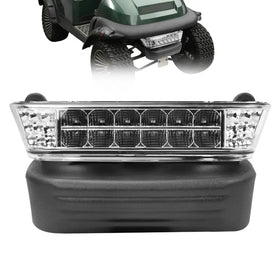 Clear acrylic led light bar with black housing, designed for golf carts.
