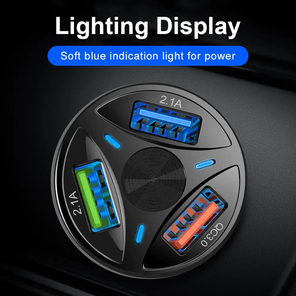 QC3.0 Dual Port USB Car Charger with Fast Charging