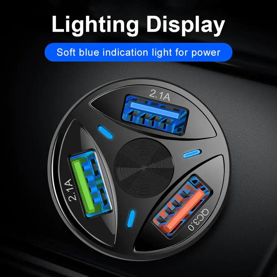 QC3.0 Dual Port USB Car Charger with Fast Charging
