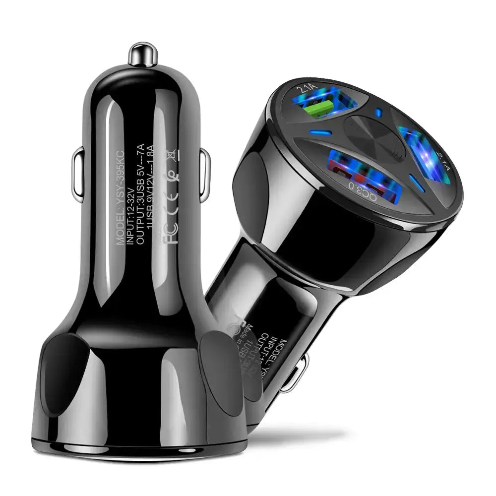 QC3.0 Dual Port USB Car Charger with Fast Charging