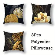 Ginkgo Biloba Polyester Throw Pillowcases - 3pcs Set - Joomcy
