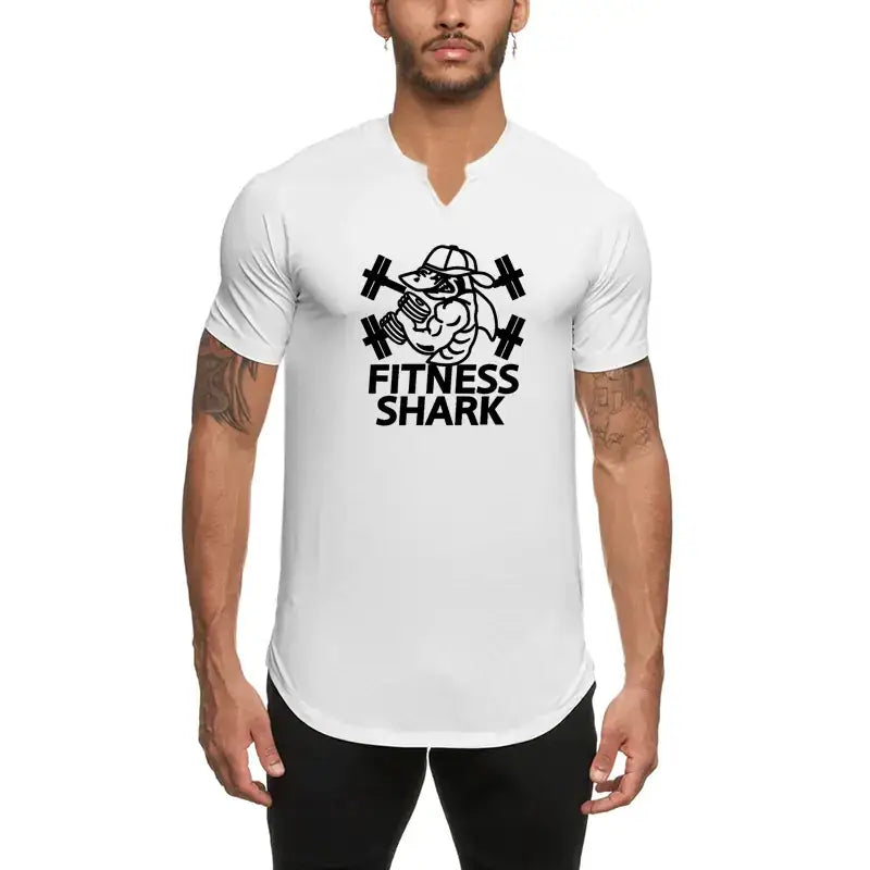Quality Men's V-Neck Slim Fit Gym T-Shirt (Short Sleeve)