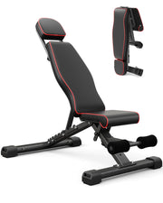 Adjustable Weight Bench for Bench Press 880LBS Stable Workout Bench with Bench Press Rod/Extended Head Foldable 90 Degree Weight Benches for Home Gym Incline/Decline Bench Exercise Bench