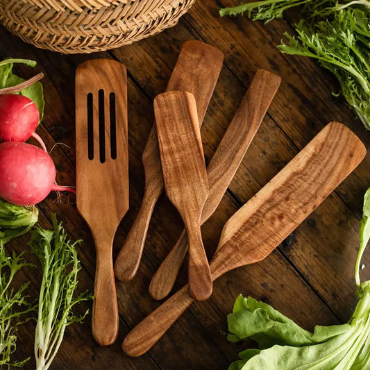Teak Wood Cooking Spatula for Salad and Cooking - Joomcy