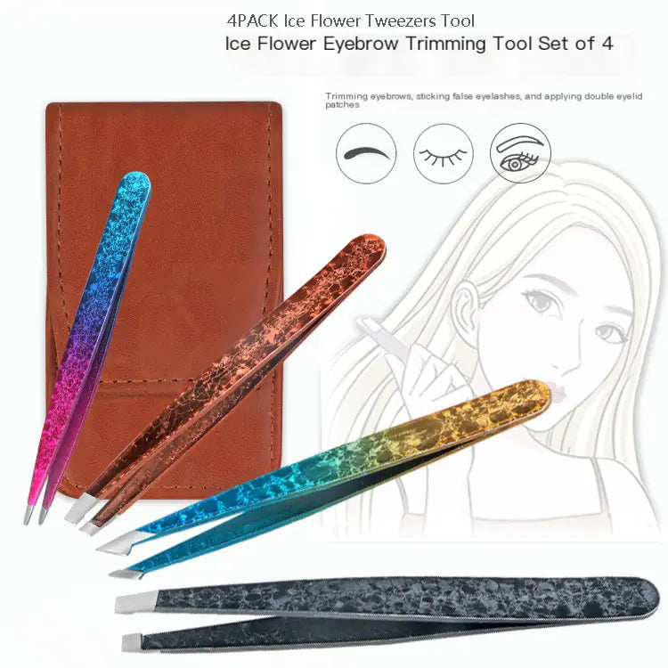 Double-Sided Stainless Steel Tweezers Beauty Set - Joomcy