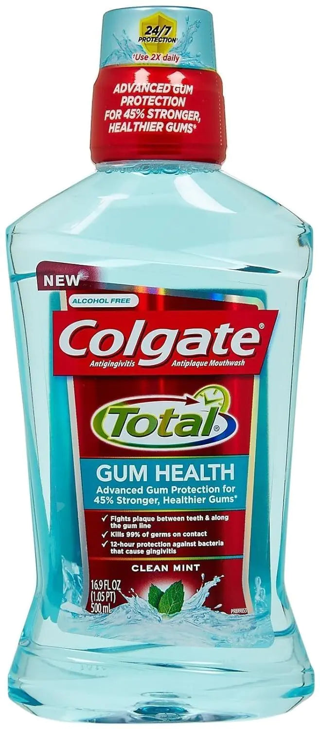 Colgate Total for Gum Health Mouthwash Clean Mint - 500mL 16.9 fluid ounce(Pack of 6)