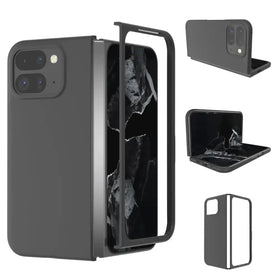 Ranyi for Google Pixel 9 Pro Fold case Pixel Fold 2 Phone Case Ultra Slim Thin Matte Folding 360 Full Body Protection Flexible Bumper Case Cover for Google Pixel 9 Pro Fold (2024) Black
