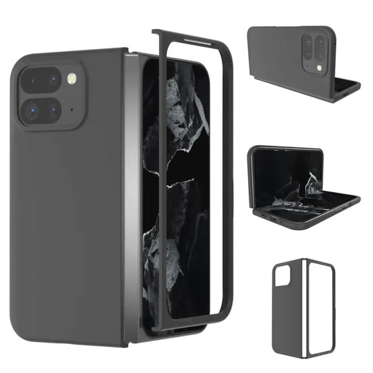 Ranyi for Google Pixel 9 Pro Fold case Pixel Fold 2 Phone Case Ultra Slim Thin Matte Folding 360 Full Body Protection Flexible Bumper Case Cover for Google Pixel 9 Pro Fold (2024) Black