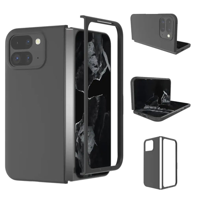Ranyi for Google Pixel 9 Pro Fold case Pixel Fold 2 Phone Case Ultra Slim Thin Matte Folding 360 Full Body Protection Flexible Bumper Case Cover for Google Pixel 9 Pro Fold (2024) Black