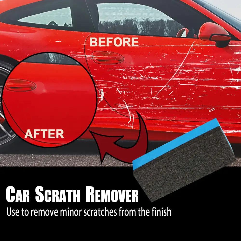 Blue and black dual-sided car scratch remover sponge