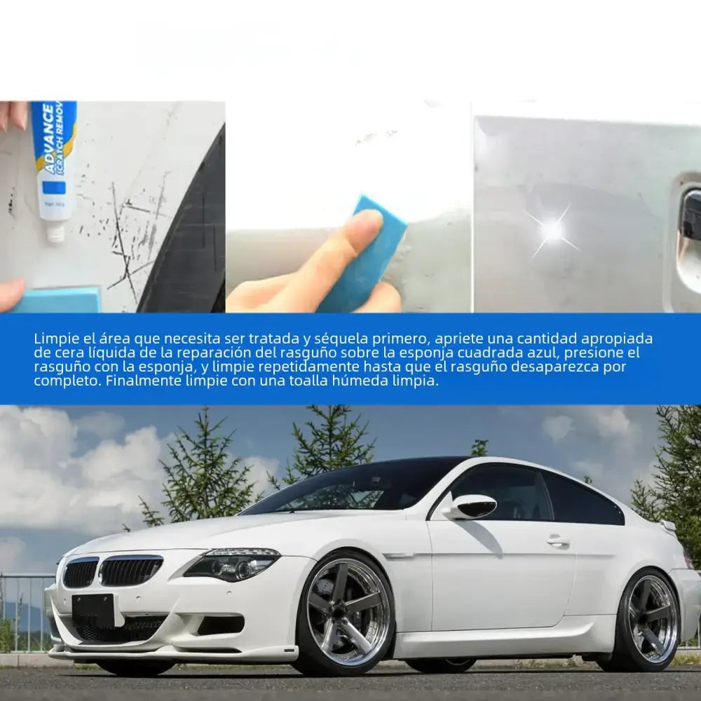 White bmw coupe with black roof and custom alloy wheels