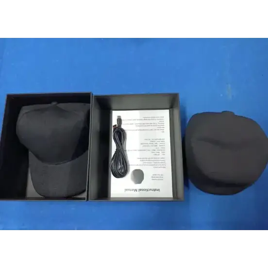 Black baseball cap with adjustable strap and structured crown