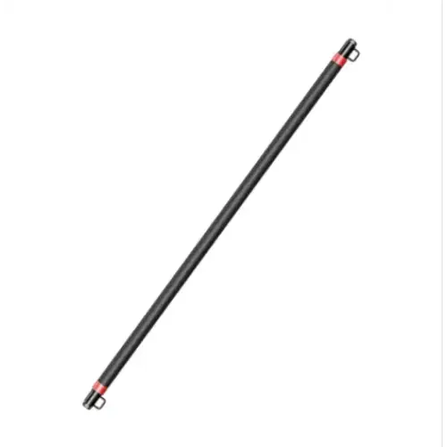 Black carbon fiber extension pole with red accents and metal fittings at both ends.