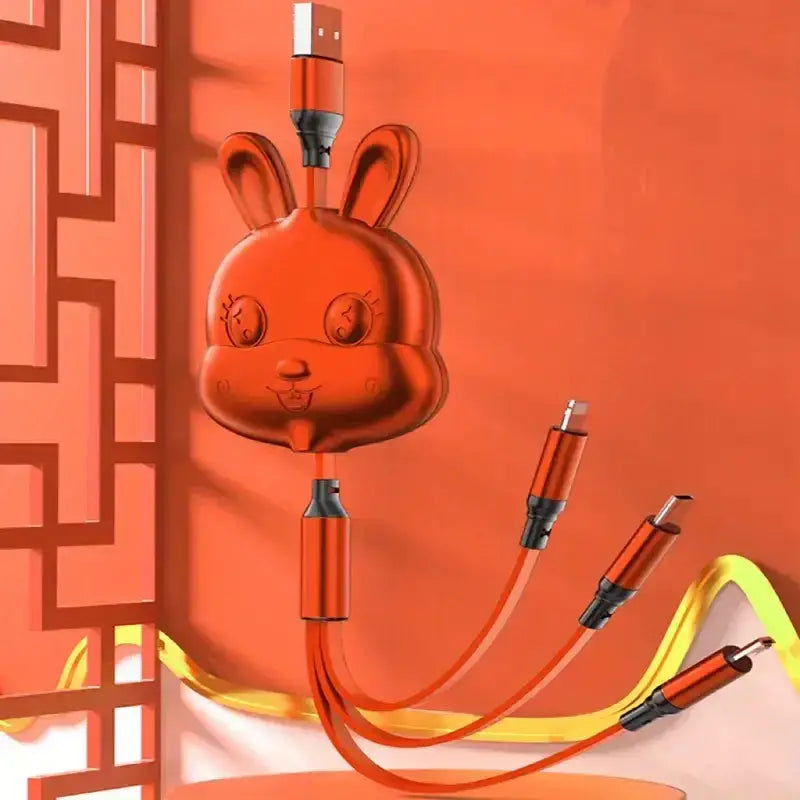 Retractable 1-to-3 Data Cable for Fast Charging
