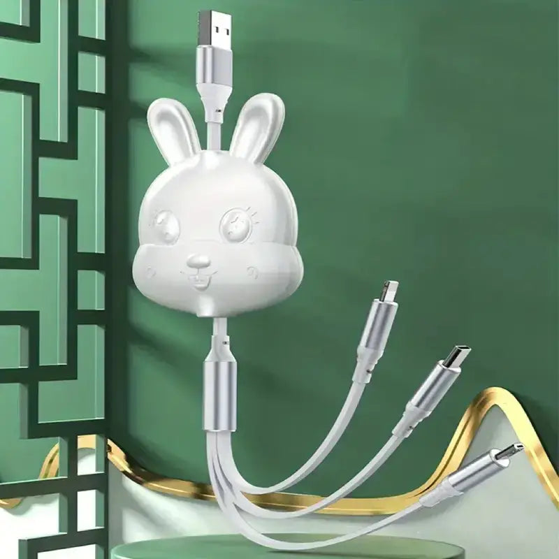 Retractable 1-to-3 Data Cable for Fast Charging