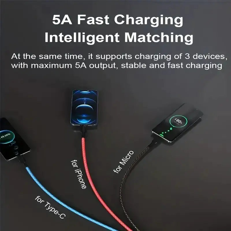Retractable 3-in-1 Fast Charging Cable for Devices