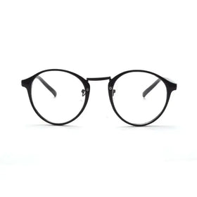 Black round-framed glasses with a sleek, minimalist design.