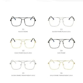 Black rectangular-framed glasses with black temple arms.