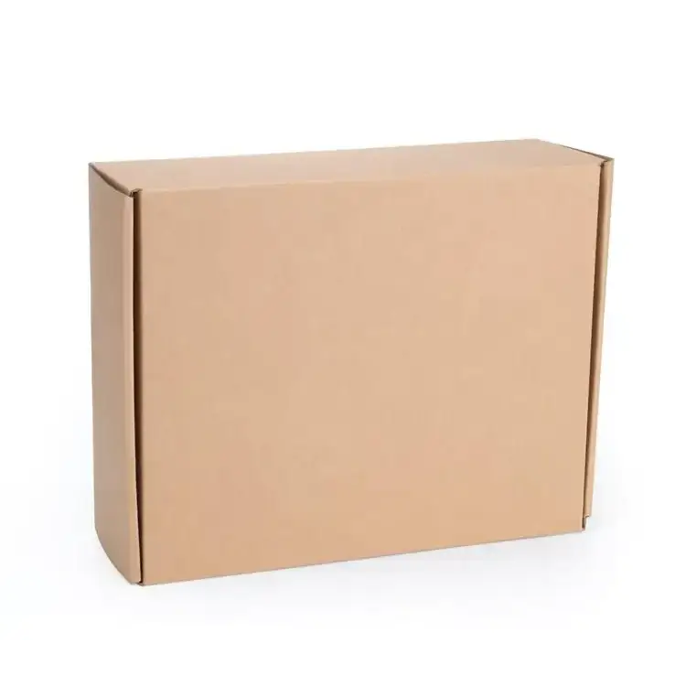 A plain brown cardboard box with a simple rectangular design and no visible branding or markings.