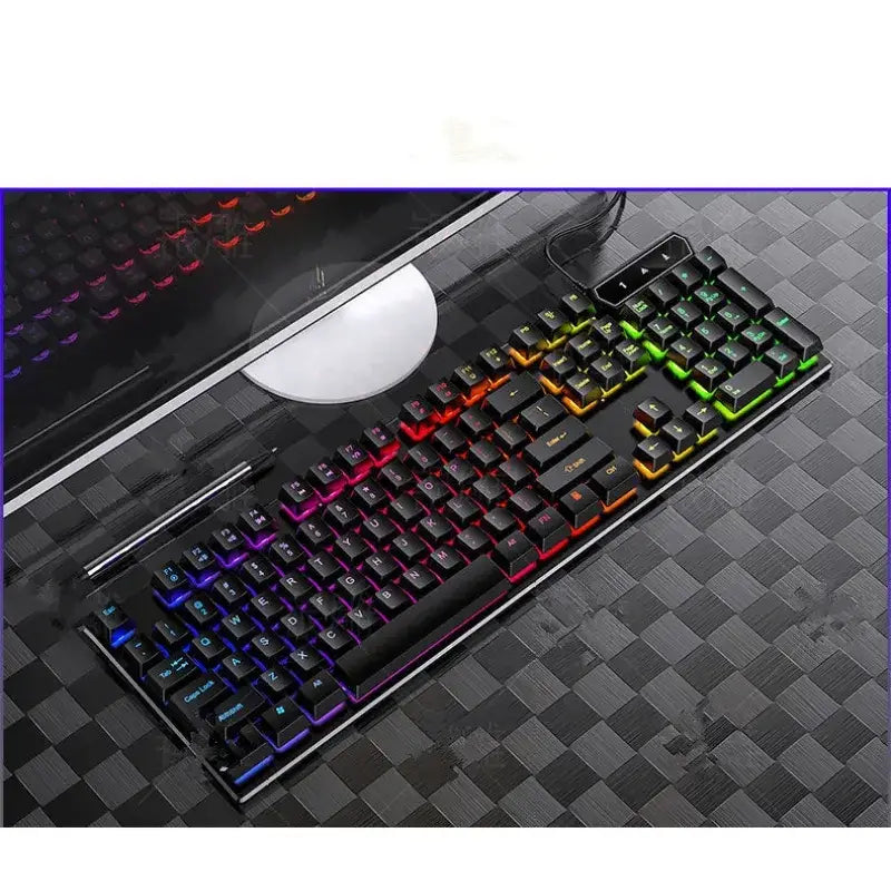 Black mechanical keyboard with vibrant rgb backlighting and a sleek, modern design.