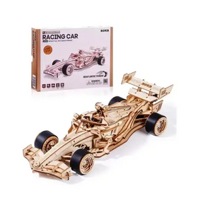 ROBOTIME LK505 3D Wooden Racing Car Puzzle – Mechanical Engine Model Kit