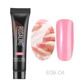 Black tube of rosalind professional nail art poly gel in pink, labeled as e09-04